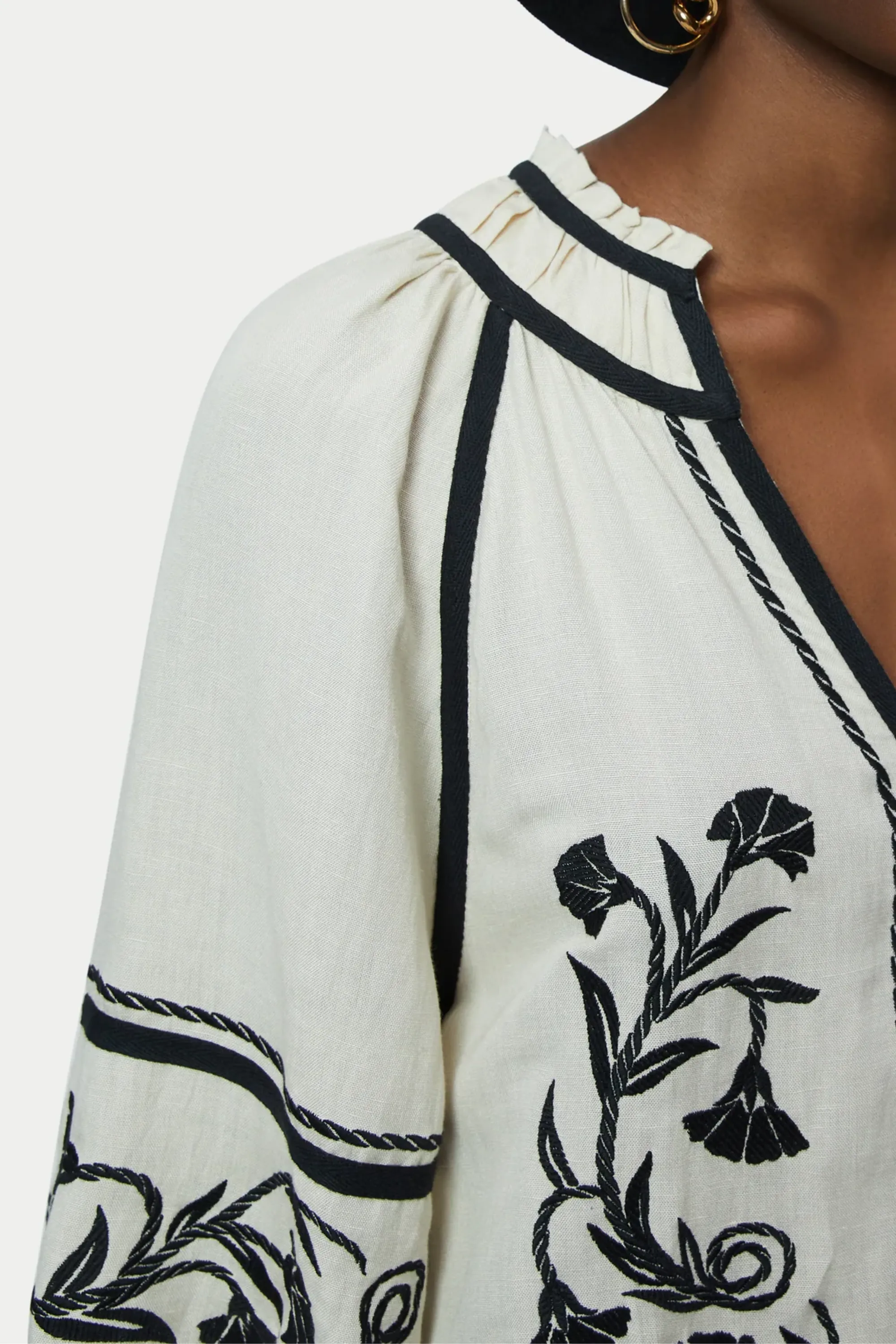 Off-White Embroidered Cotton Dress