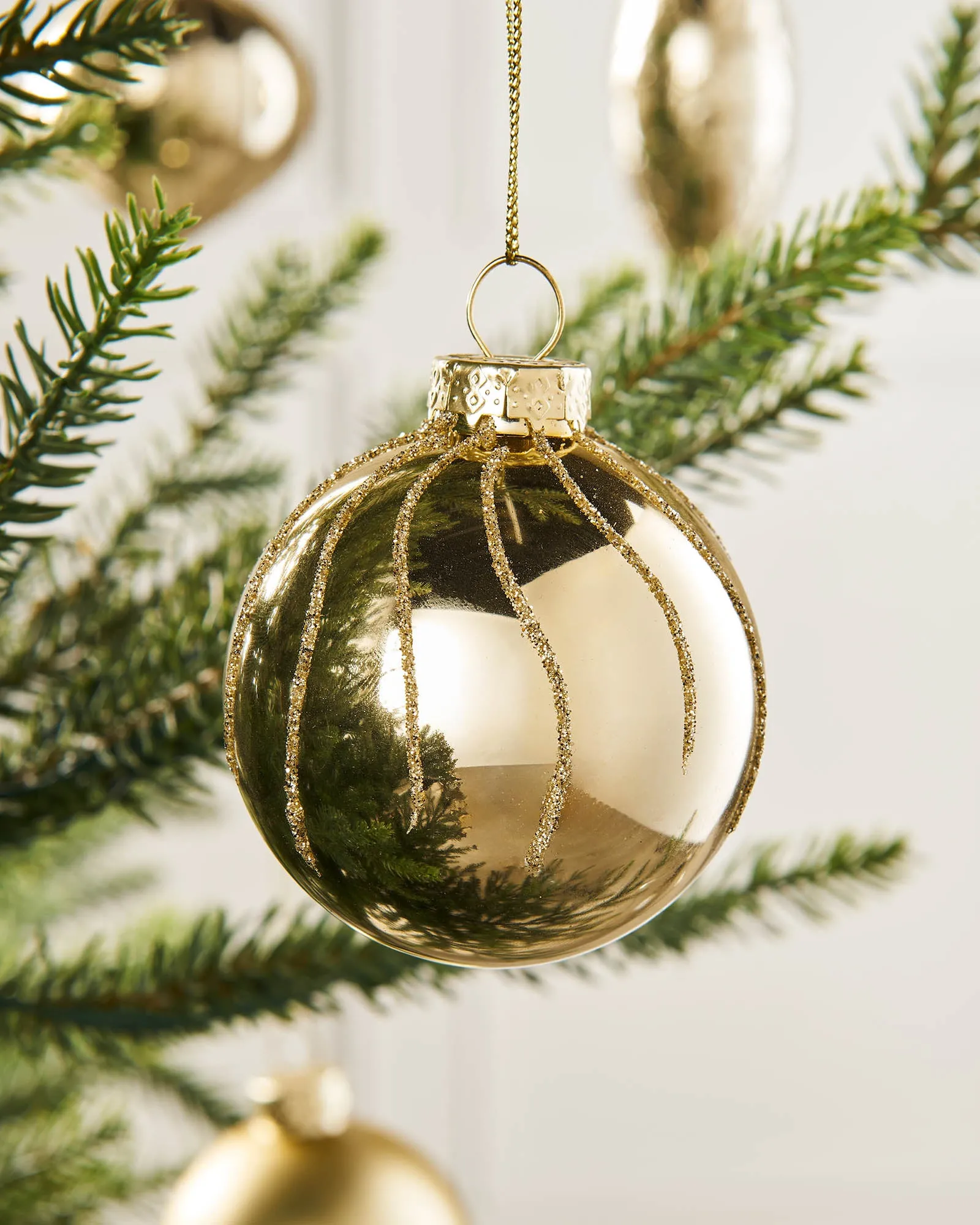 Pale Gold Glass Baubles, 20 Pack