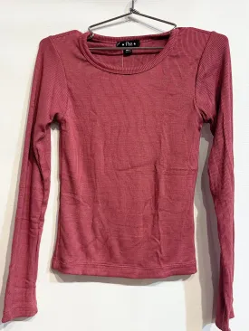 Pink Ribbed Long Sleeve Top
