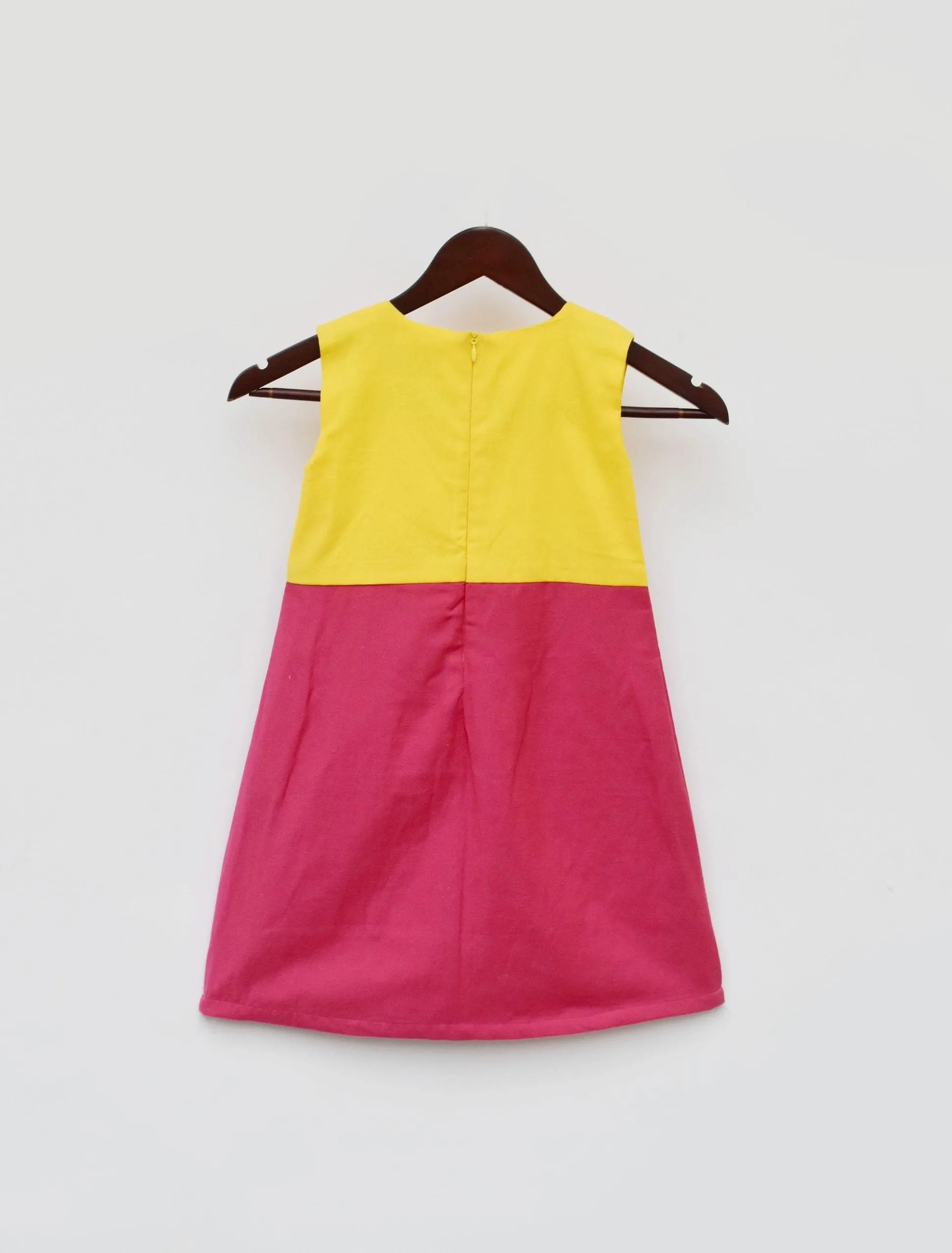 Pre Order:  Yellow and Pink Linen Dress
