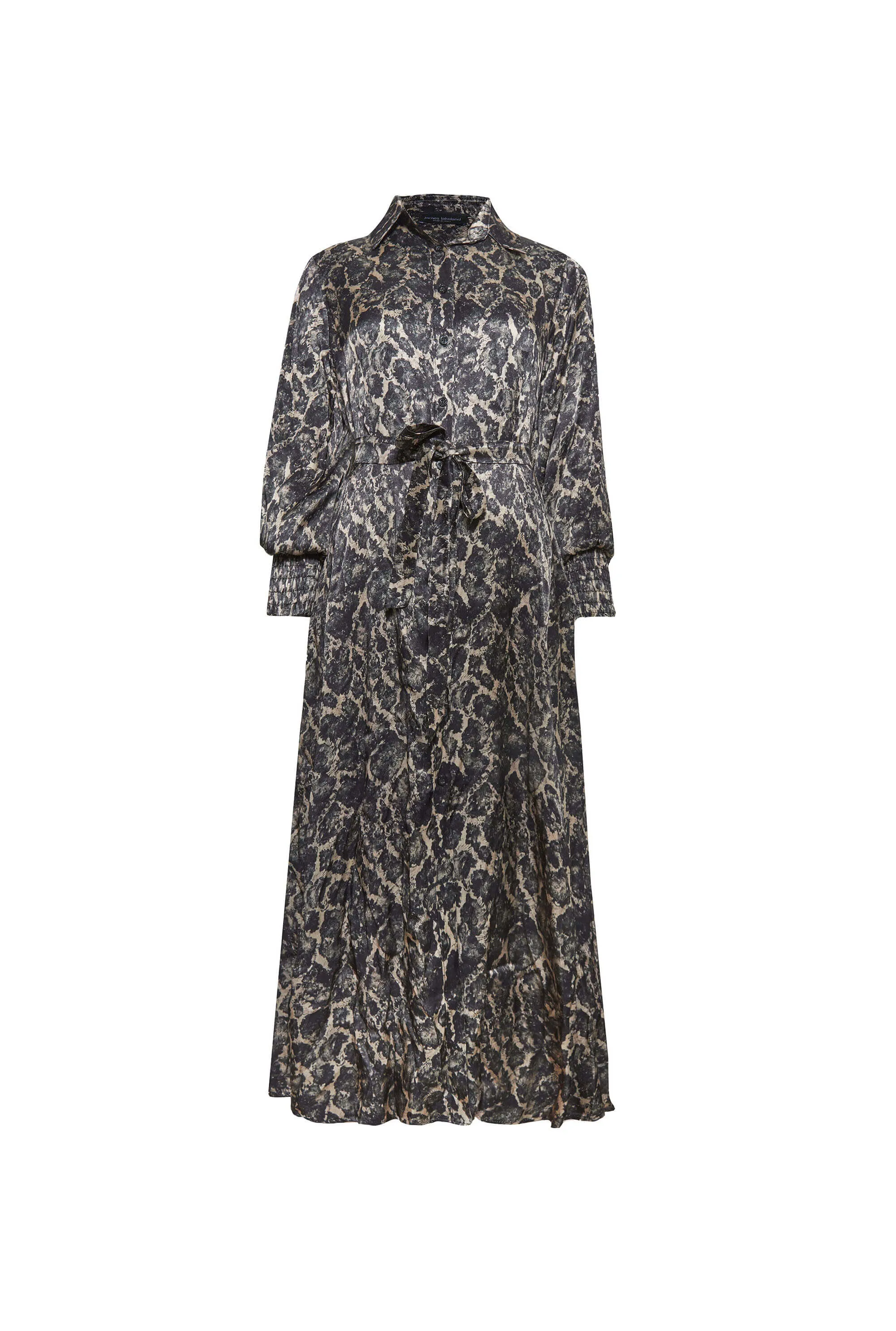 Printed Belted Midi Dress