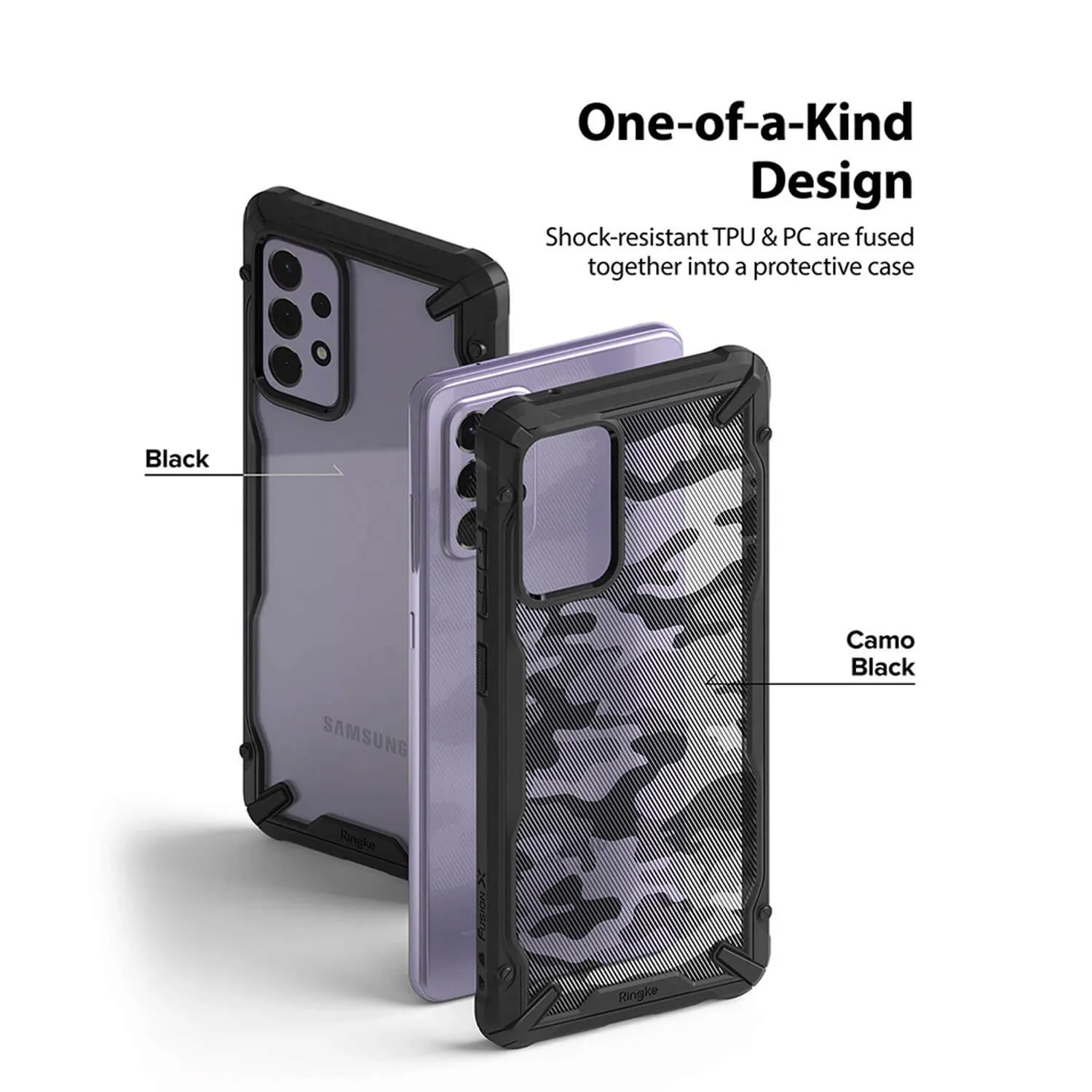 Ringke Samsung Galaxy A72 Case Fusion X Design Camo Black