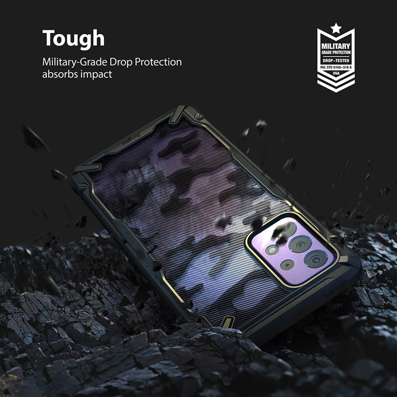 Ringke Samsung Galaxy A72 Case Fusion X Design Camo Black