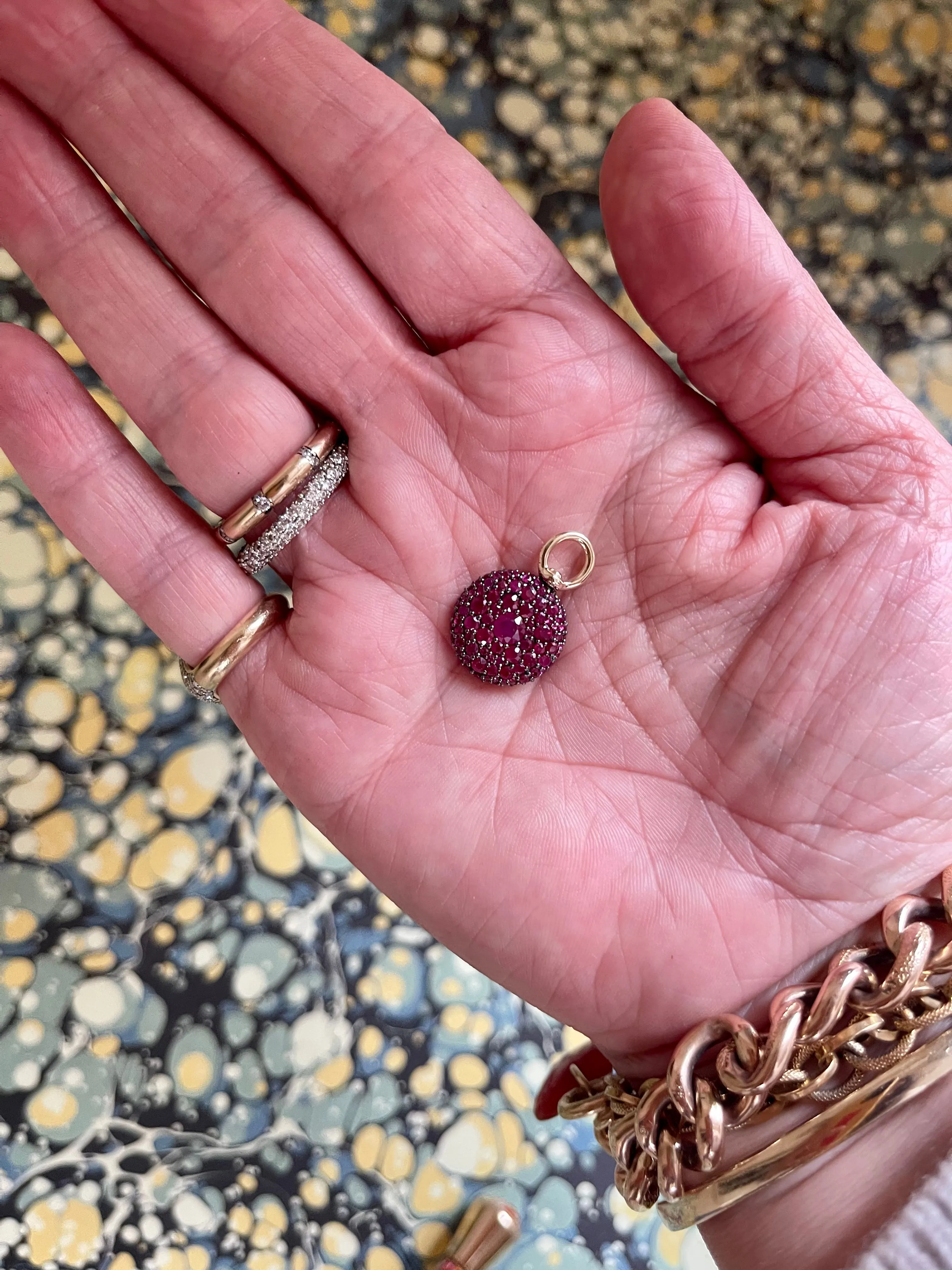 Ruby Victorian Set Pocket Watch Pendant