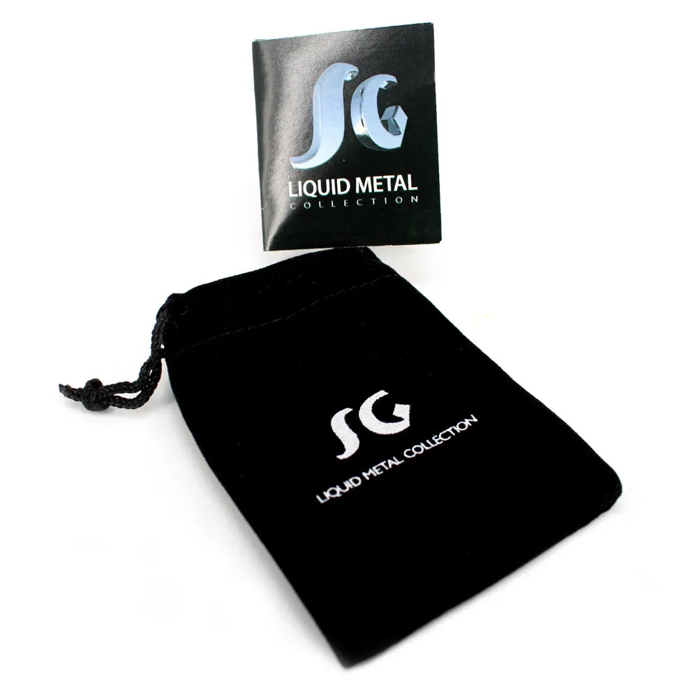 SG Liquid Metal SNE2-N (Chrome Finish) Earring by Sergio Gutierrez
