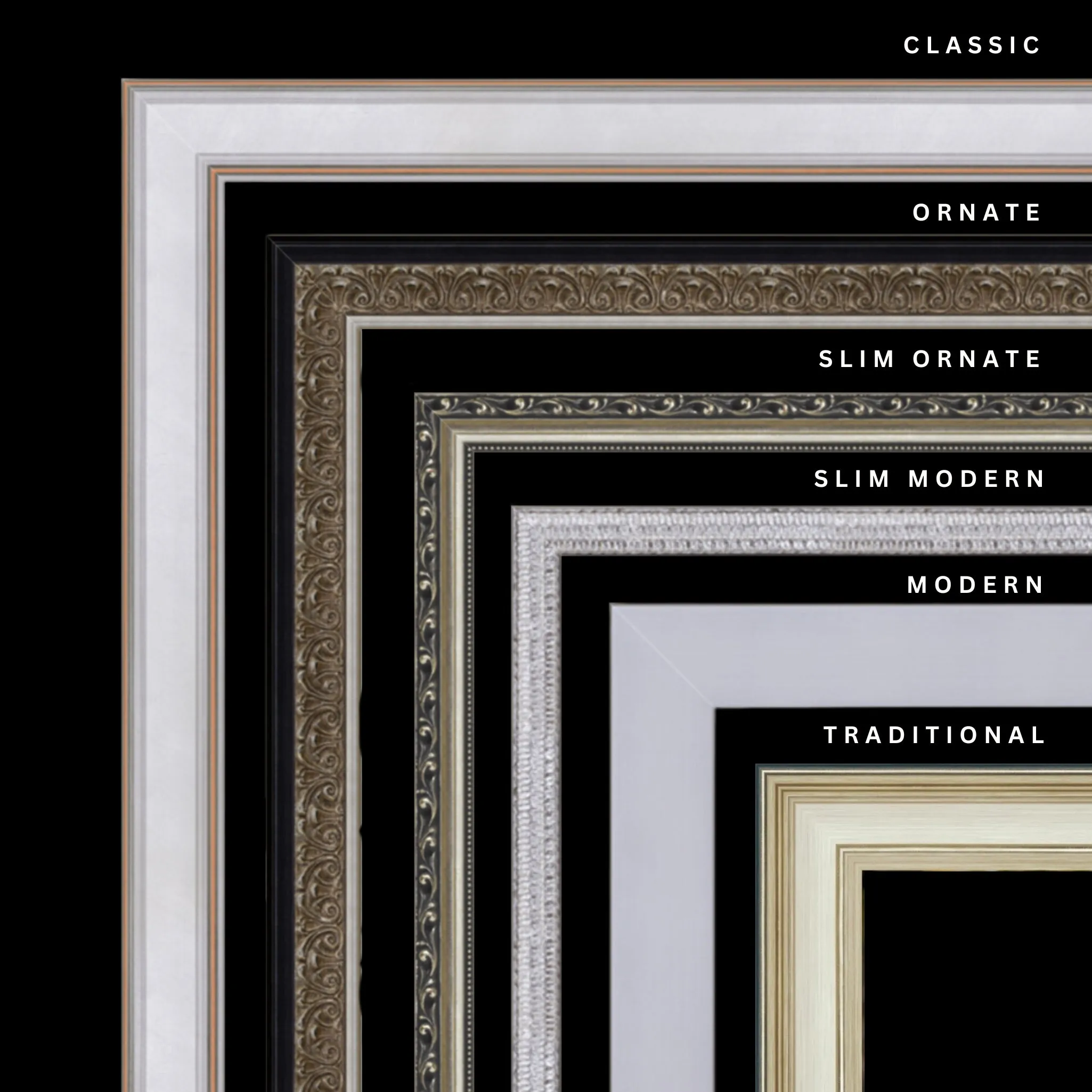 Silver 37x33 Picture Frame Ornate Traditional Classic Antique