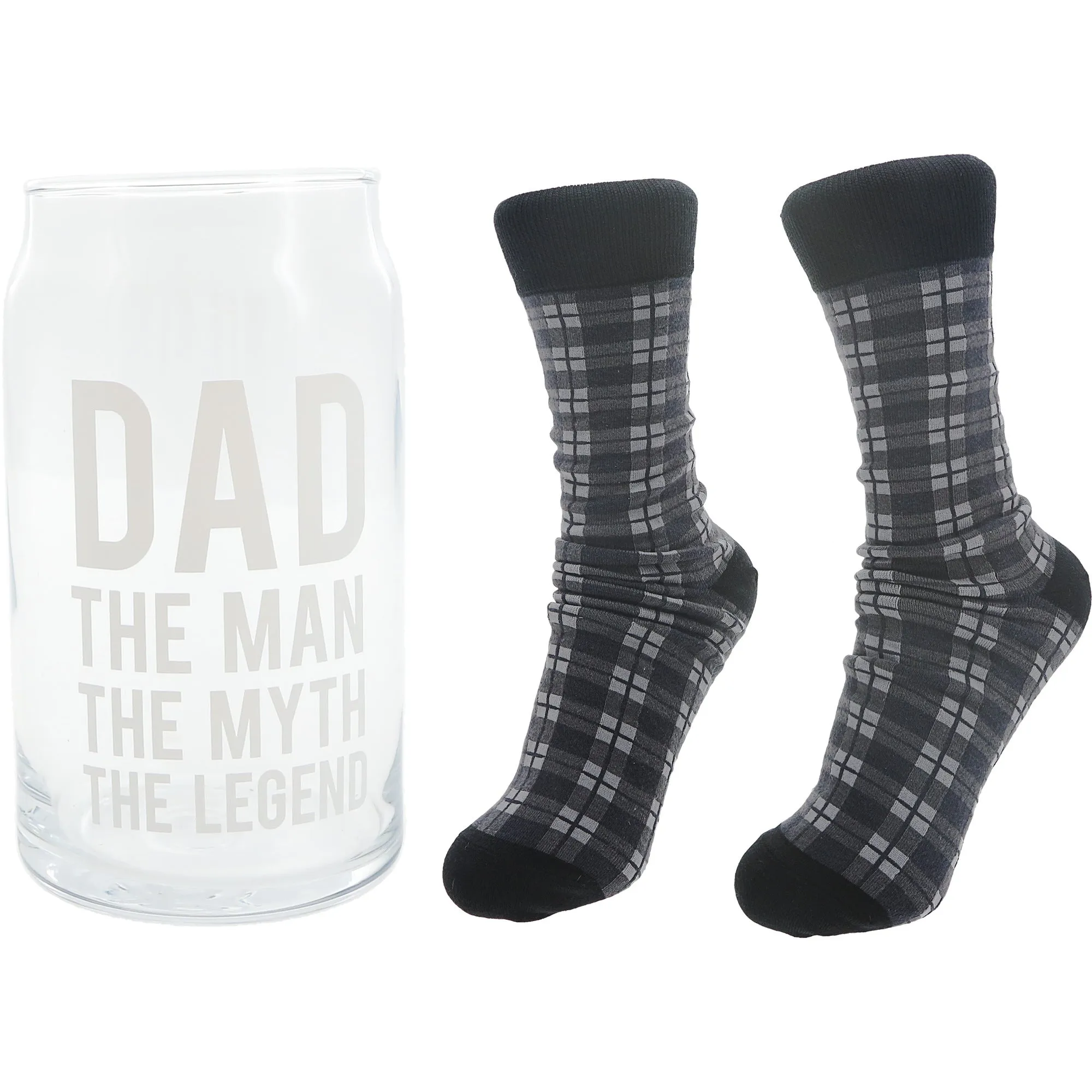 The Legend 16 oz Beer Can Glass and Sock Set