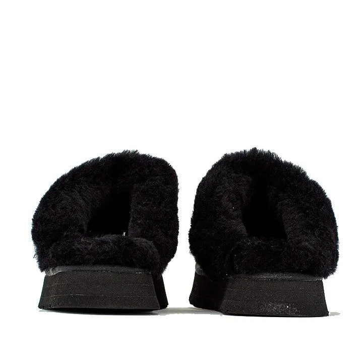 UGG DISQUETTE BLACK SLIPPERS