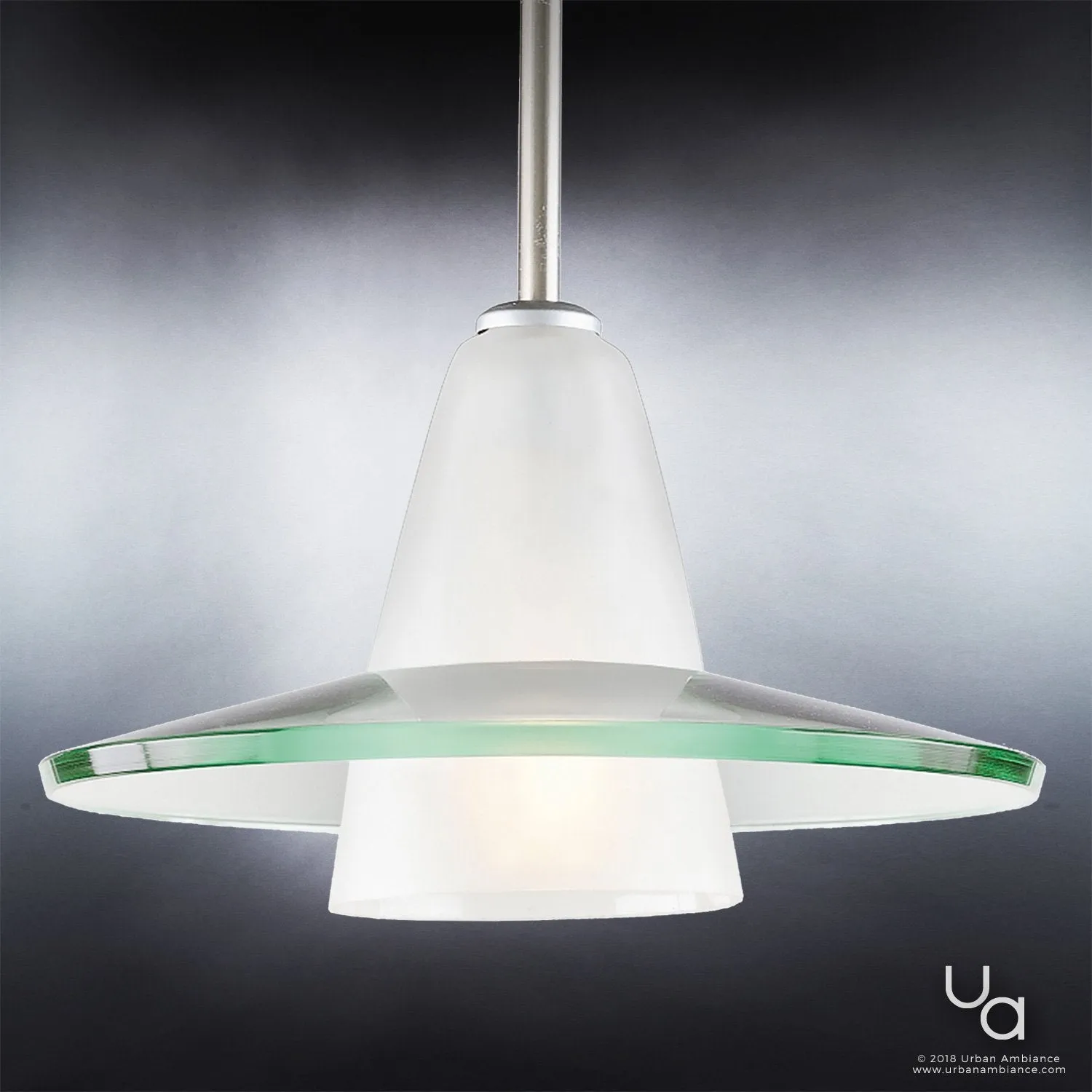 UHP2430 Contemporary Pendant Light, 7.5"H x 12"W, Brushed Nickel Finish, Honolulu Collection