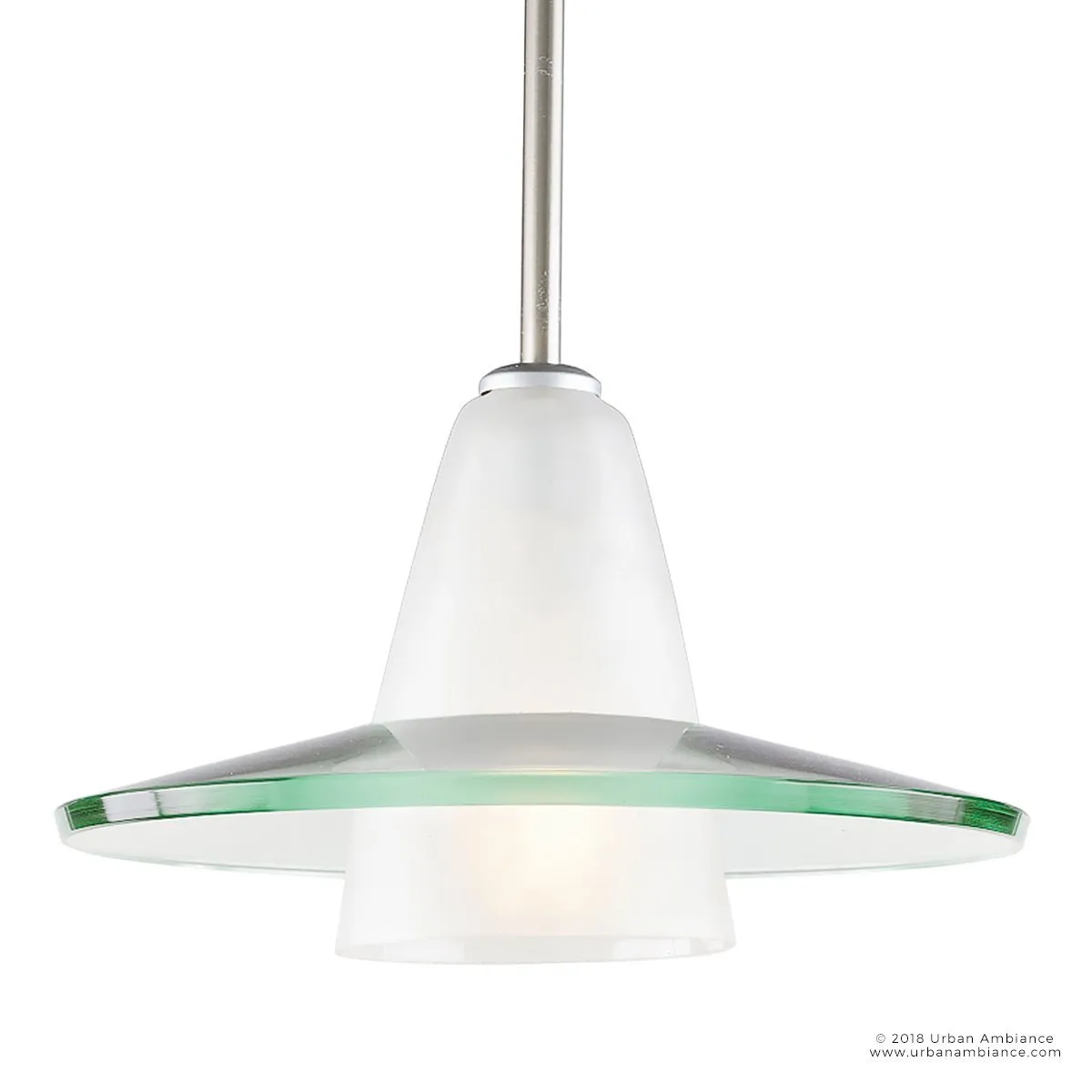UHP2430 Contemporary Pendant Light, 7.5"H x 12"W, Brushed Nickel Finish, Honolulu Collection