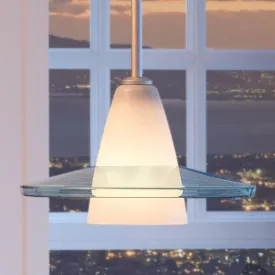 UHP2430 Contemporary Pendant Light, 7.5"H x 12"W, Brushed Nickel Finish, Honolulu Collection