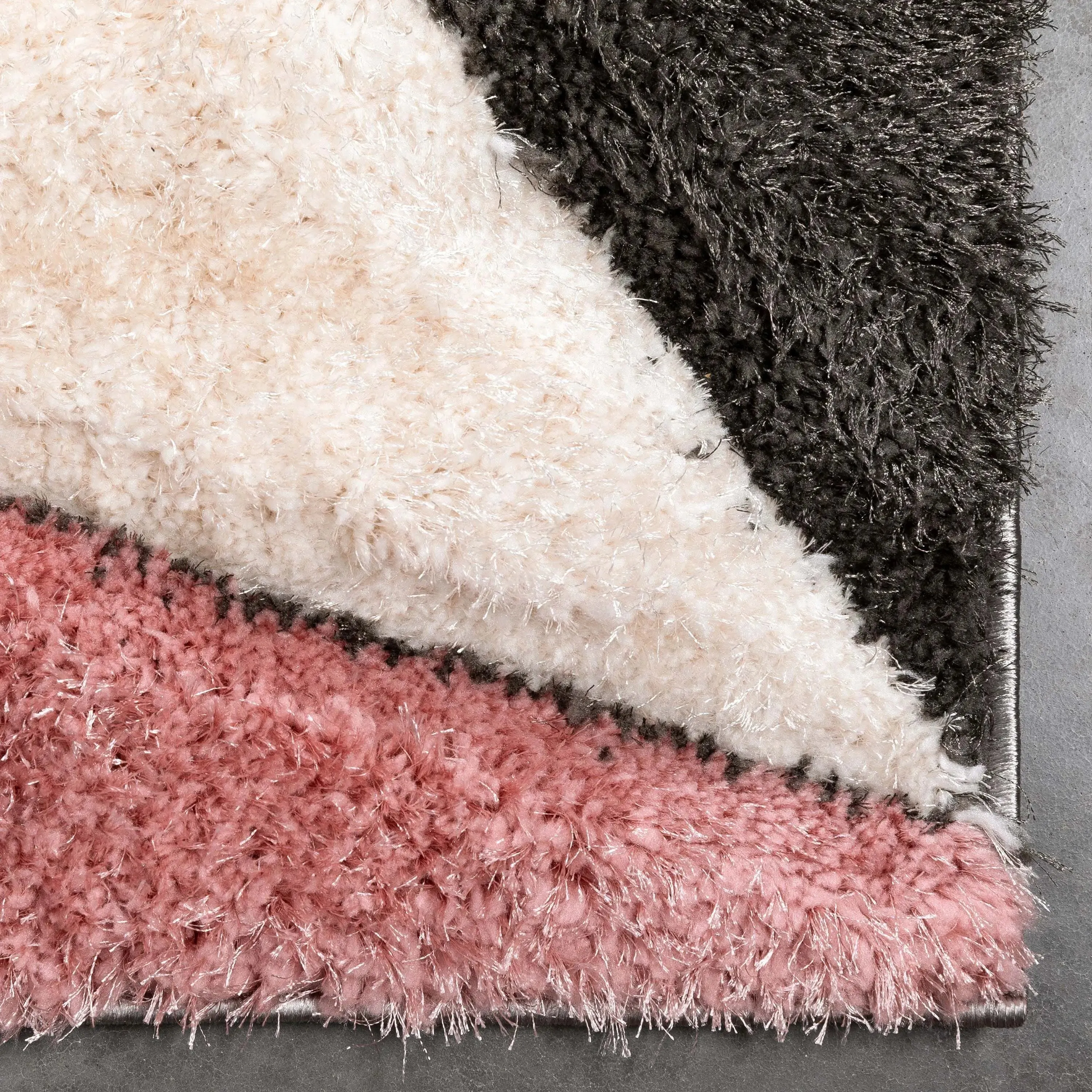 Venice Blush Modern Geometric 3D Textured Shag Rug