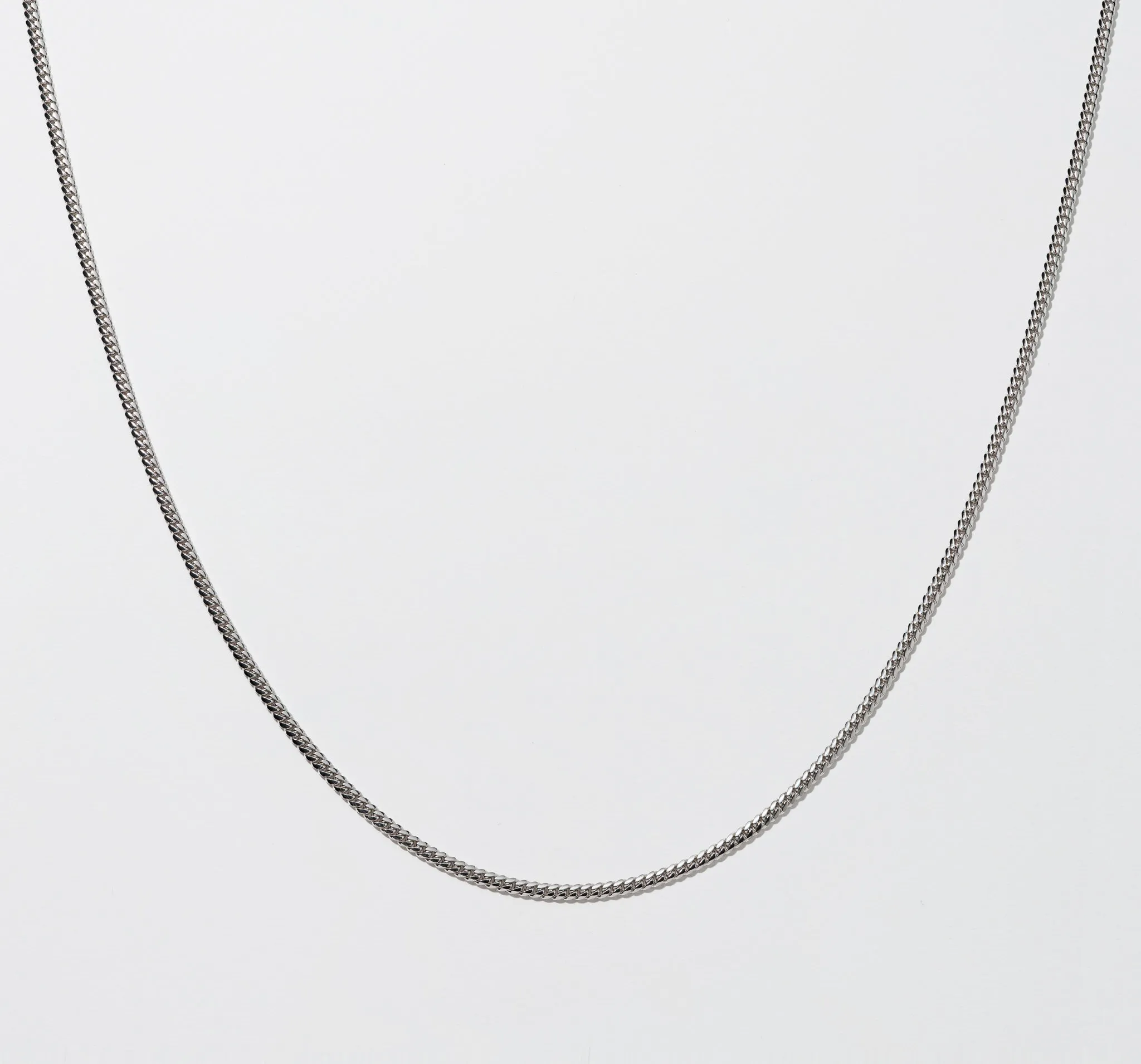 White Gold Curb Chain - Polished 3.3mm