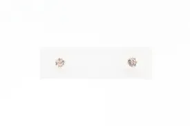 Yellow Gold White Topaz Earrings